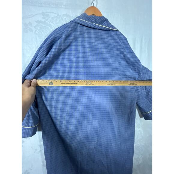 Victorias Secret Country Robe XS Small Blue Yellow Plaid Belted Long - Picture 10 of 11